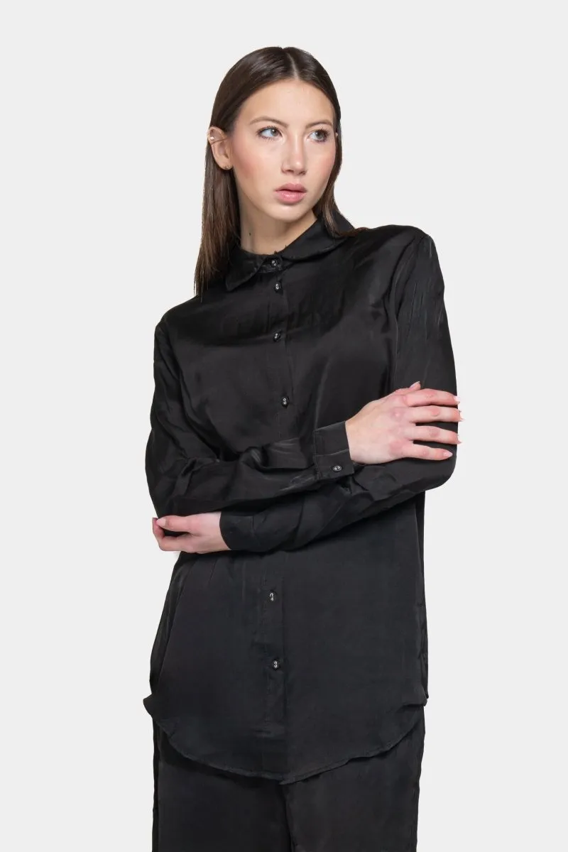 Pleated Back Long Sleeve Top