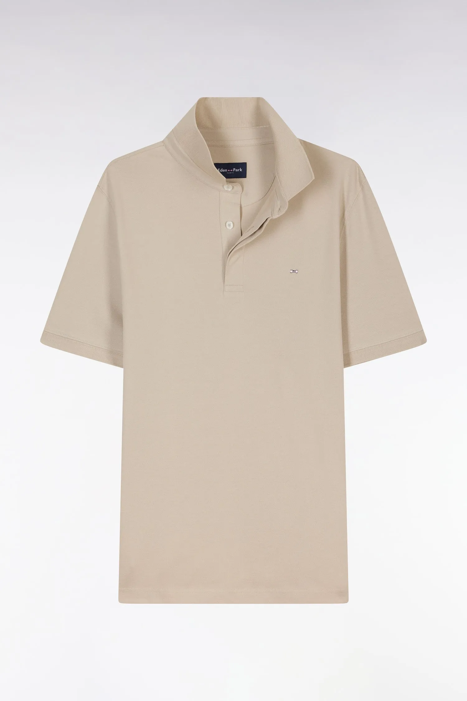 Polo à manches courtes en coton stretch ciel coupe ajustée
