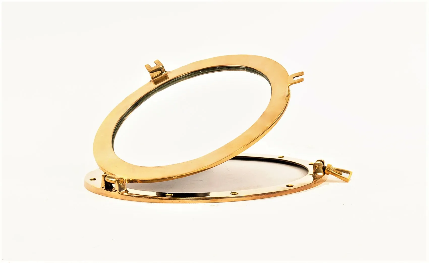 Porthole Solid Brass Mirror,  8" or 15"