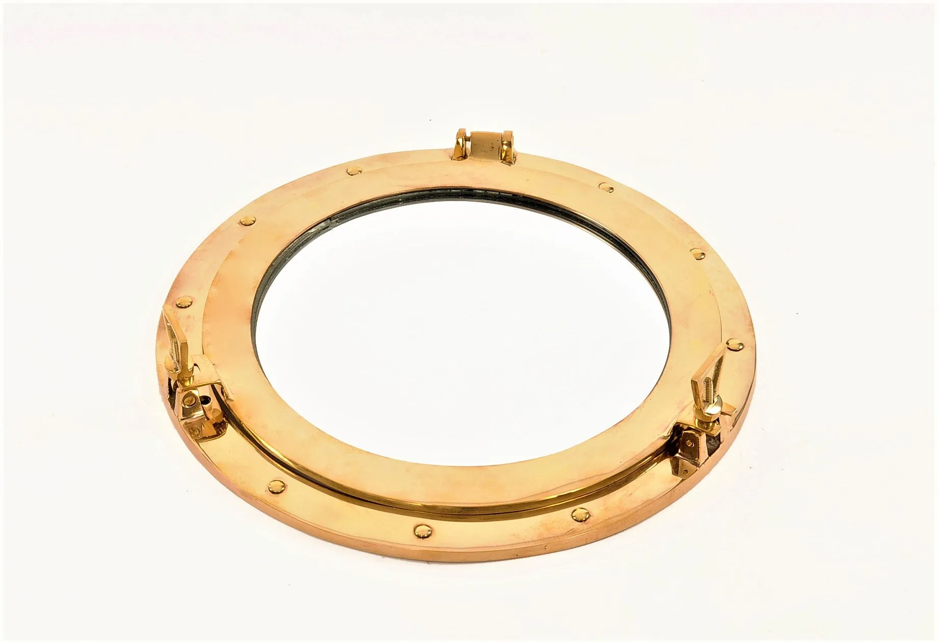 Porthole Solid Brass Mirror,  8" or 15"