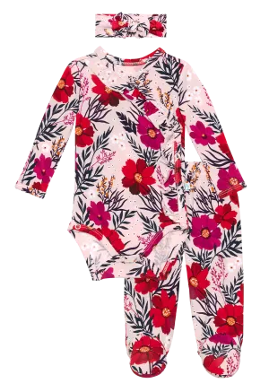 Posh Peanut Chloe Ruffled Kimono Set