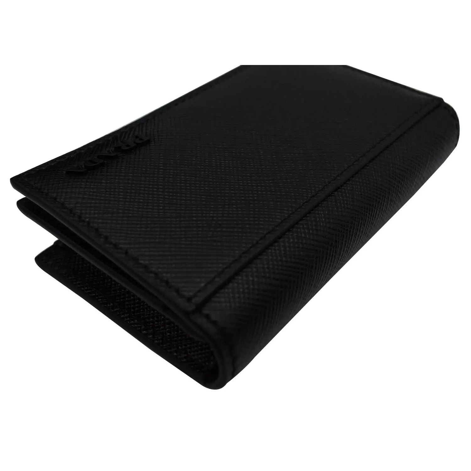 PRADA Saffiano Leather Active Card Holder Wallet Black- 15% OFF