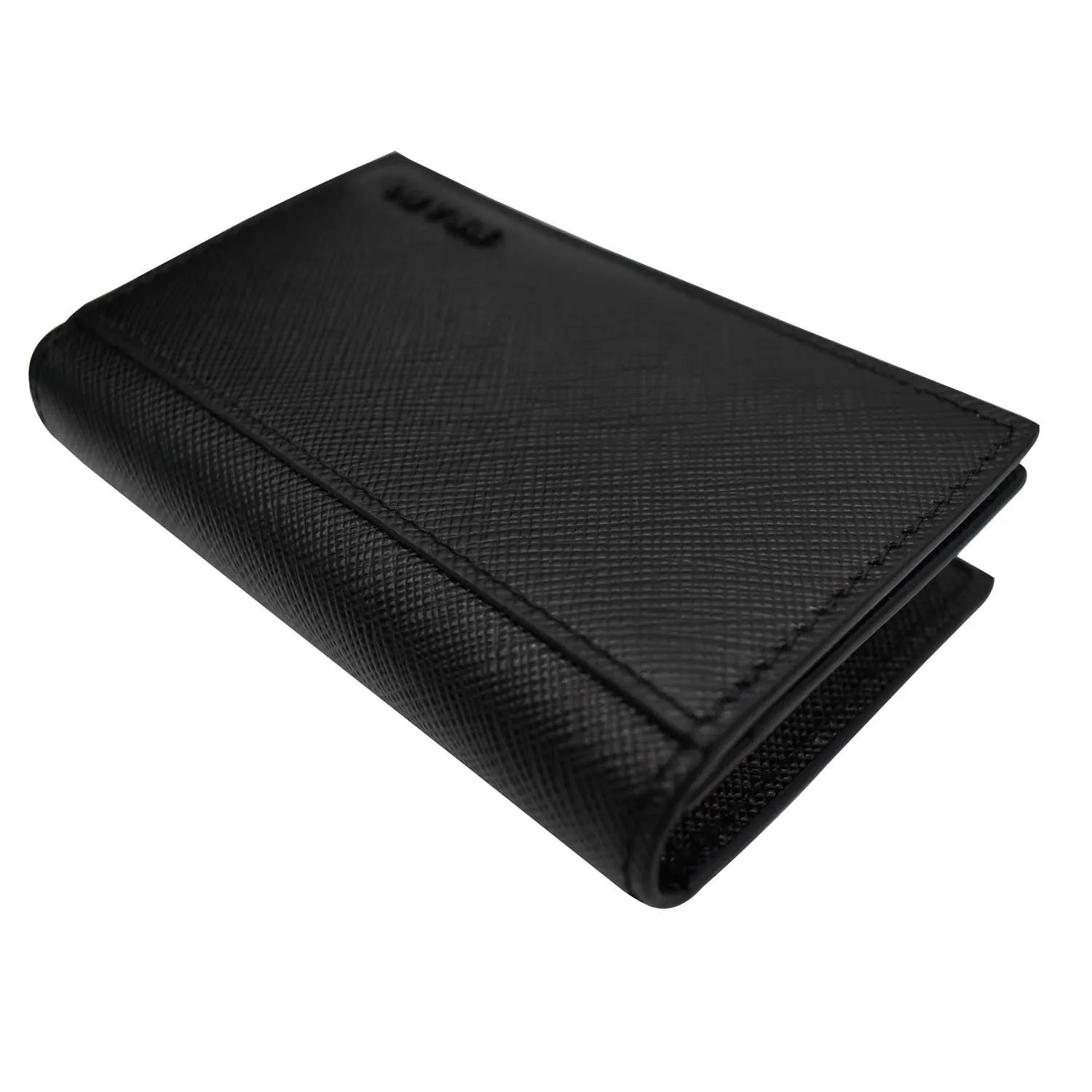 PRADA Saffiano Leather Active Card Holder Wallet Black- 15% OFF