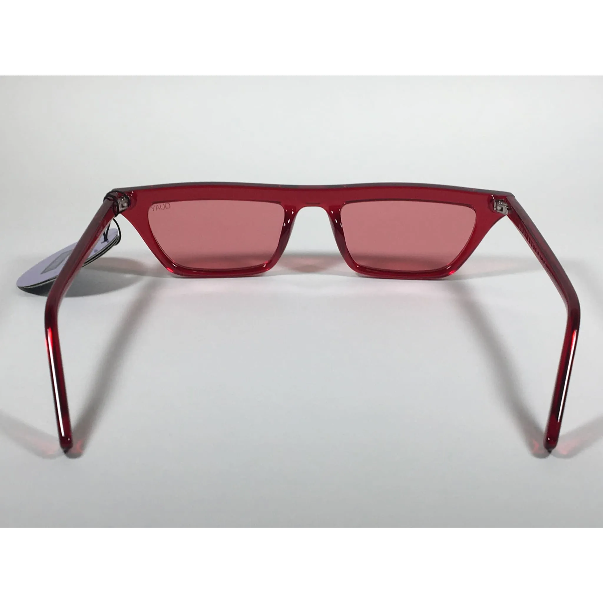 Quay Australia QW000383 RED/RED Finesse Sunglasses Alissa Violet Small Square Red Clear Frame and Lens