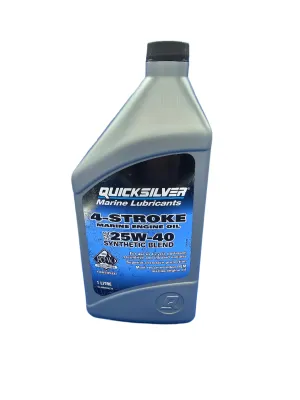 Quicksilver 4 stroke Marine Engine Oil SAE 25W40 Synthetic 1L 92-8M0086226
