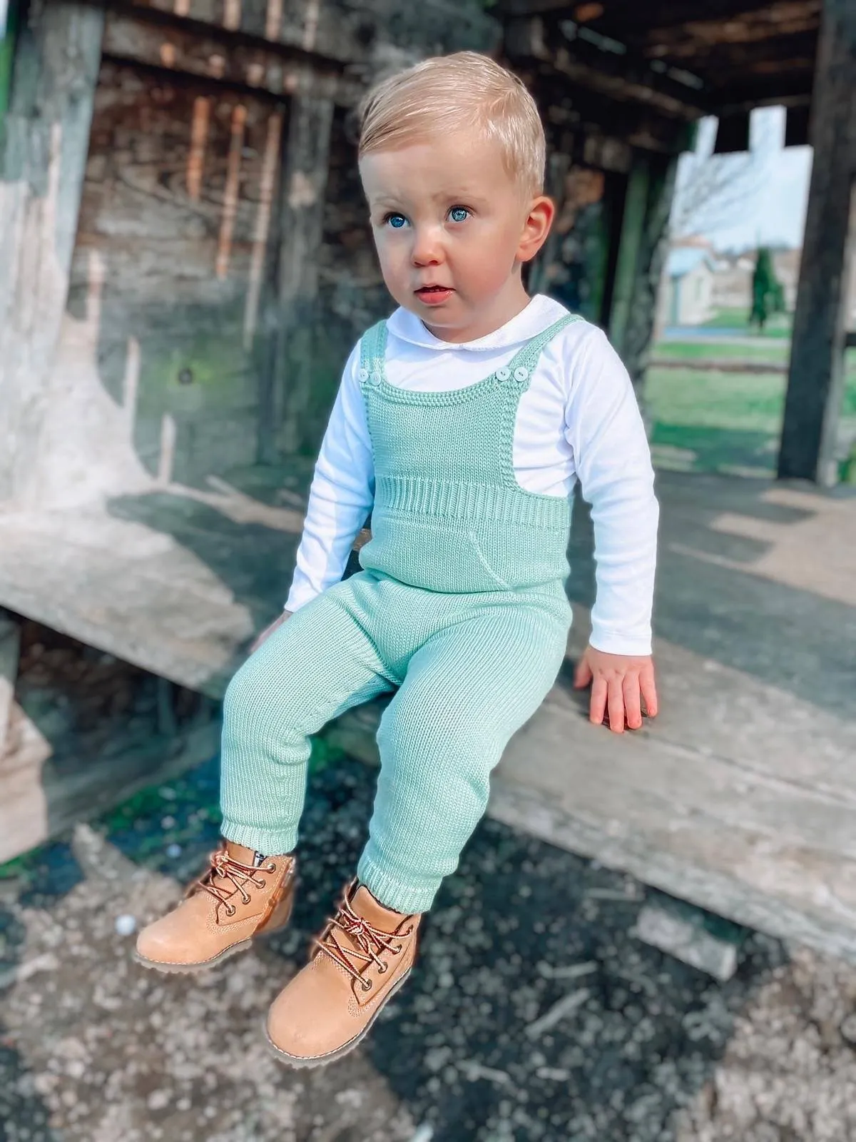 "Leo" Knitted Dungarees