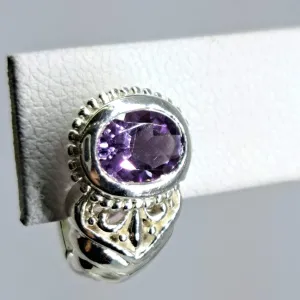 "Not Yur-Man" .75" Earring - Amethyst, Sterling