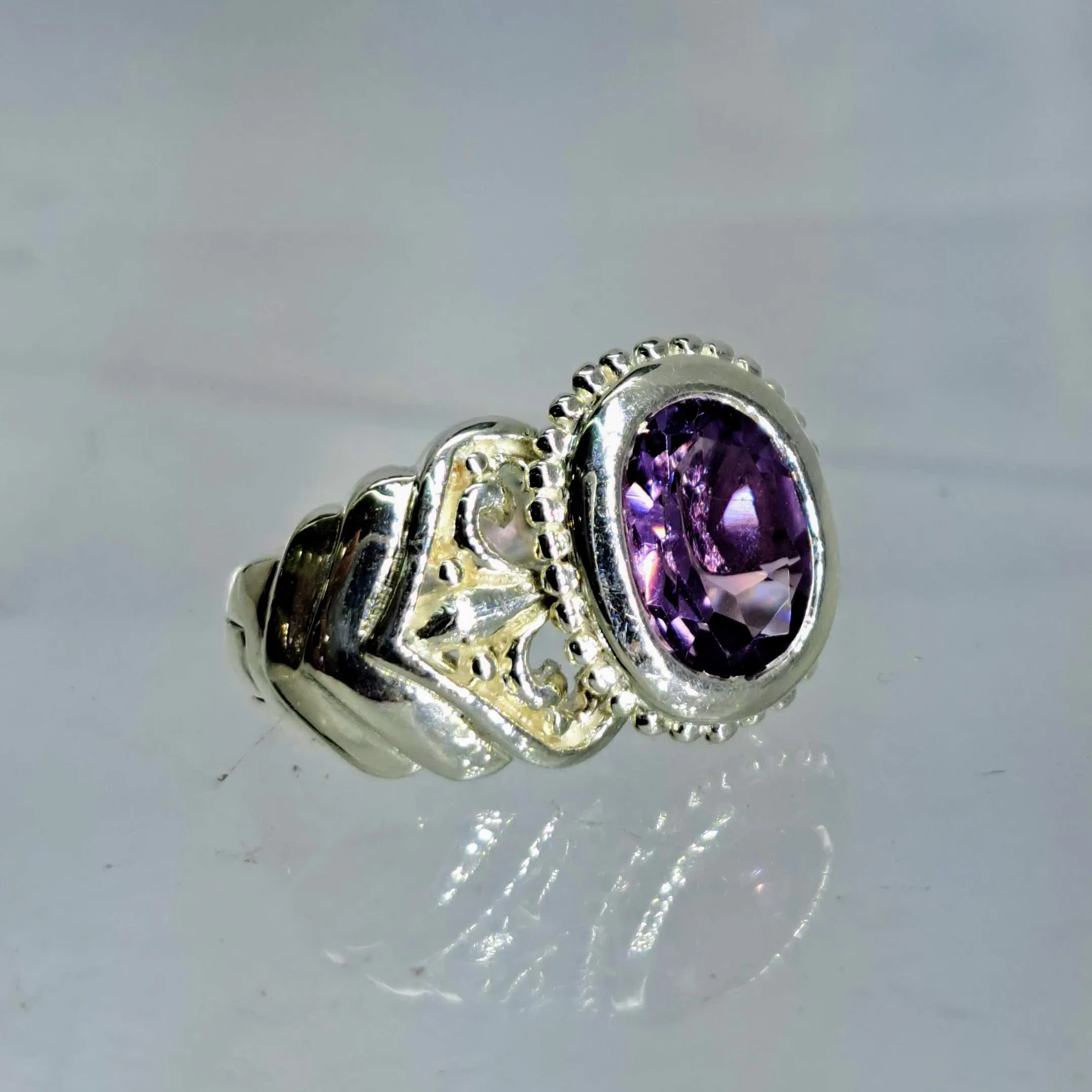 "Not Yur-Man" .75" Earring - Amethyst, Sterling