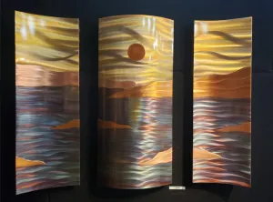 "Ocean Horizon" Copper Wall Triptyche