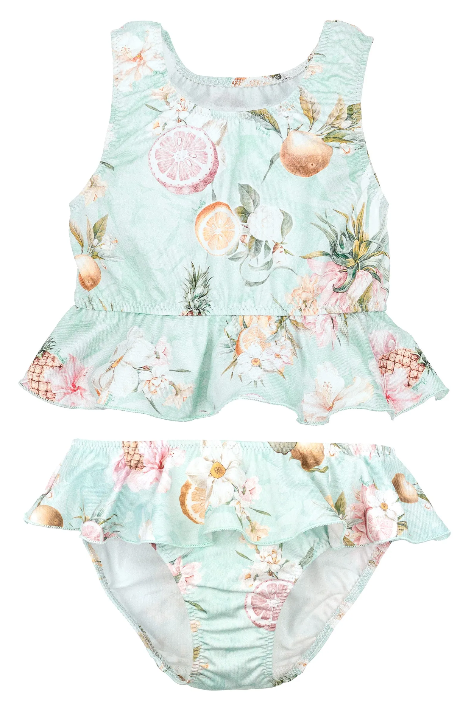 "Sabira" Mint Floral Fruit Print Bikini