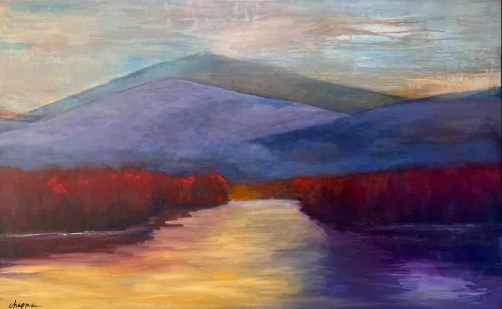 "SKYLINE, RIDGELINE, SHORELINE" ORIGINAL OIL ON CANVAS/FRAMED