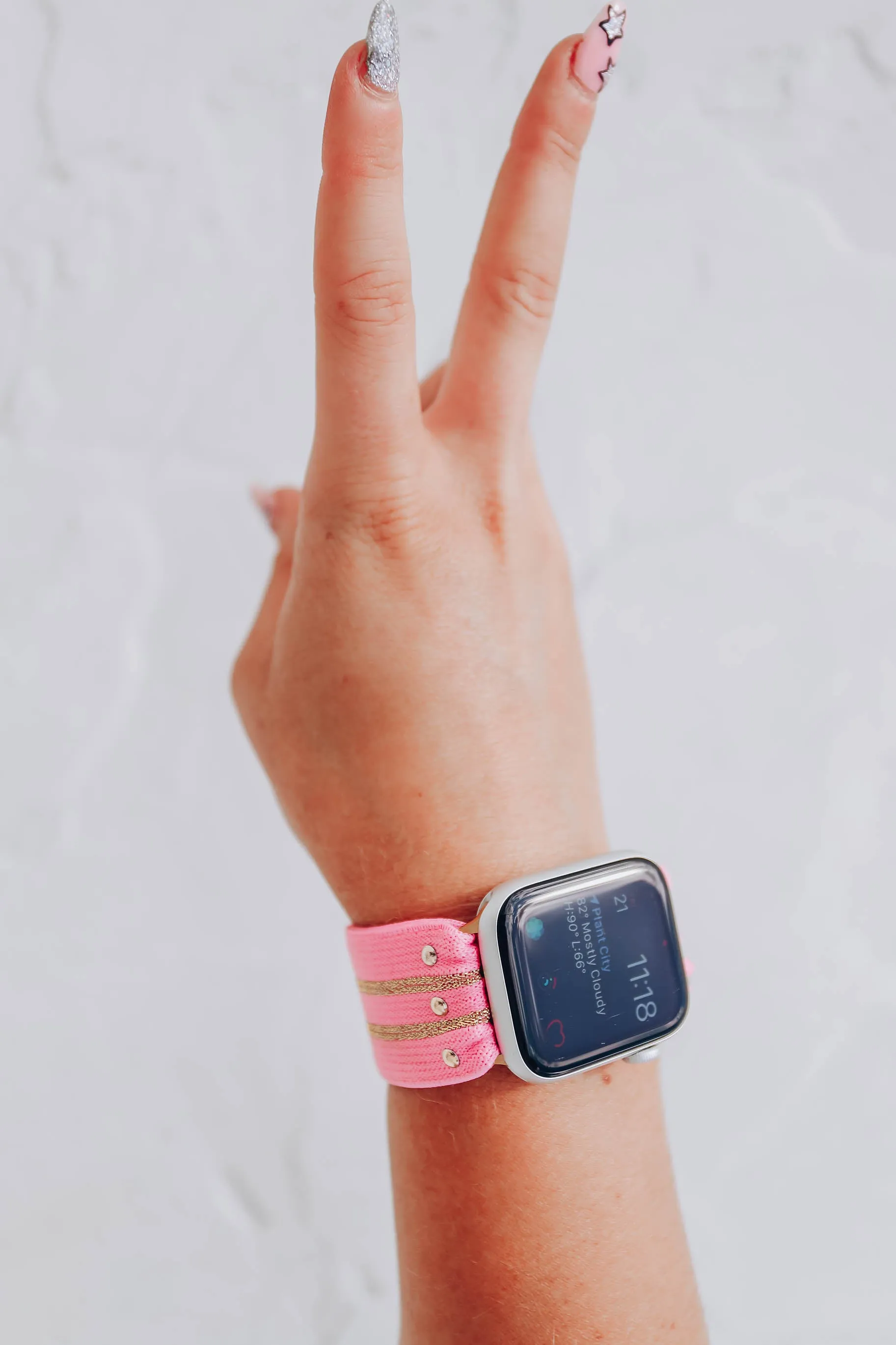 Rachel Stretchy Smart Watch Band by Erimish - Pink