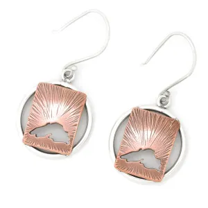 Radial Copper Lake Superior Earrings