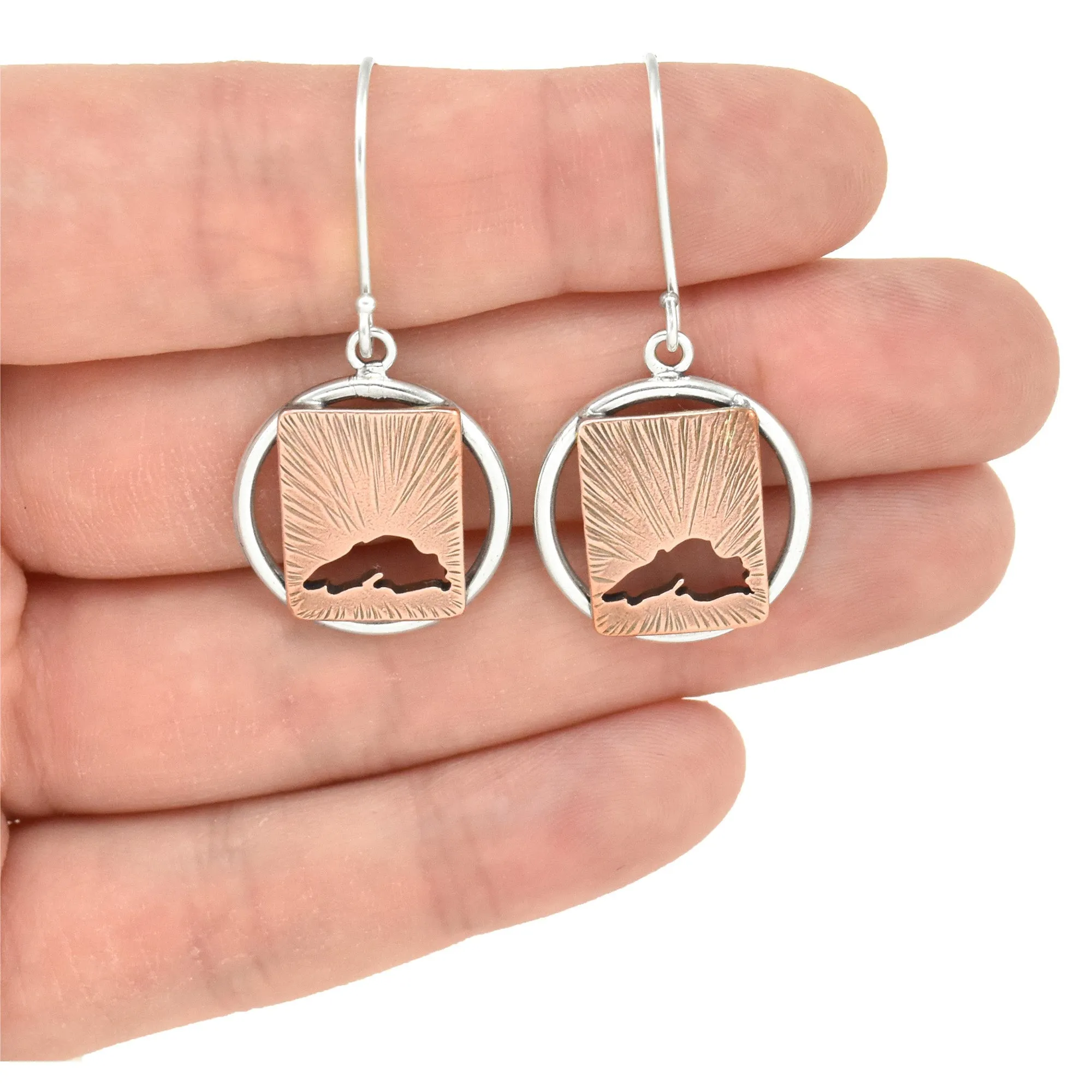 Radial Copper Lake Superior Earrings
