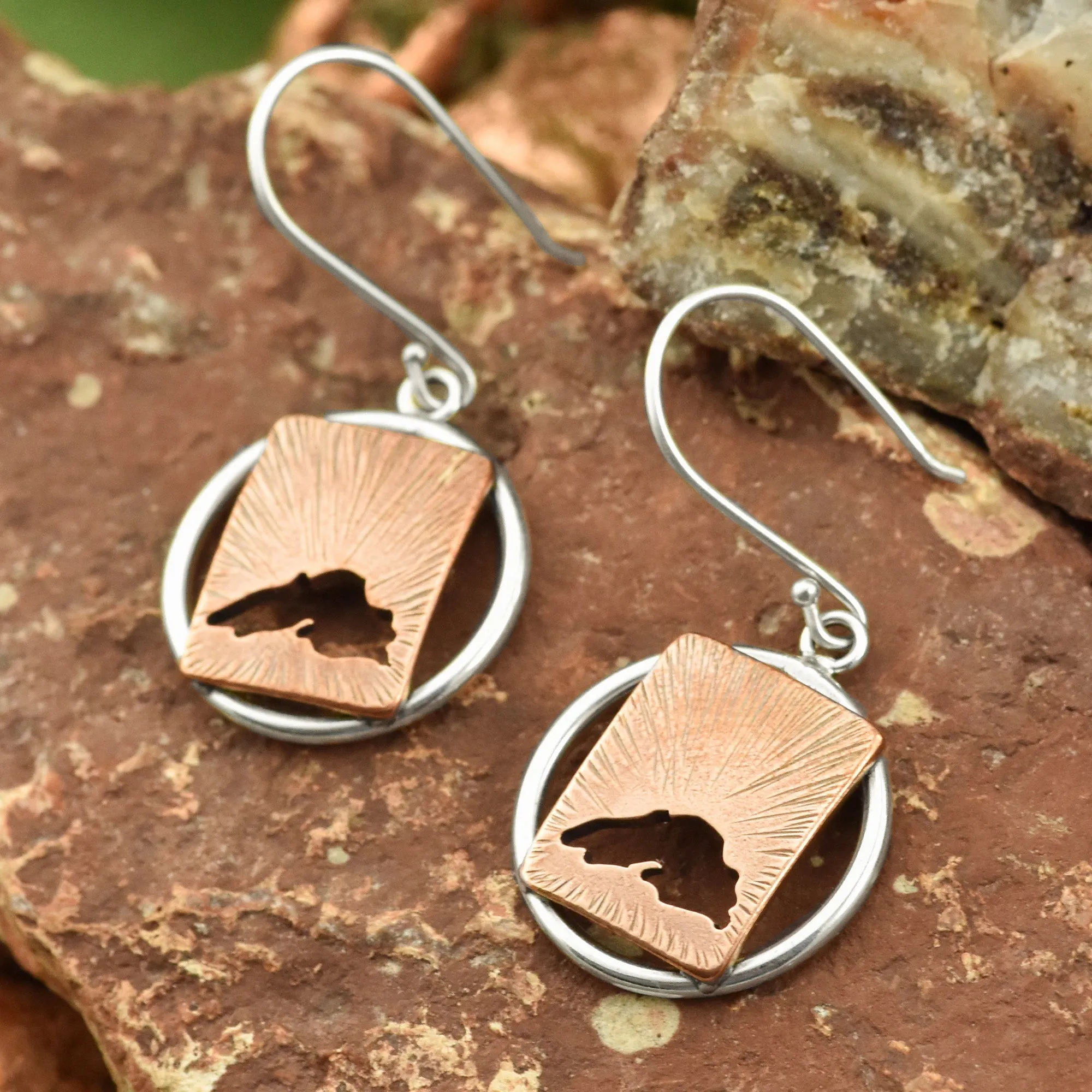 Radial Copper Lake Superior Earrings