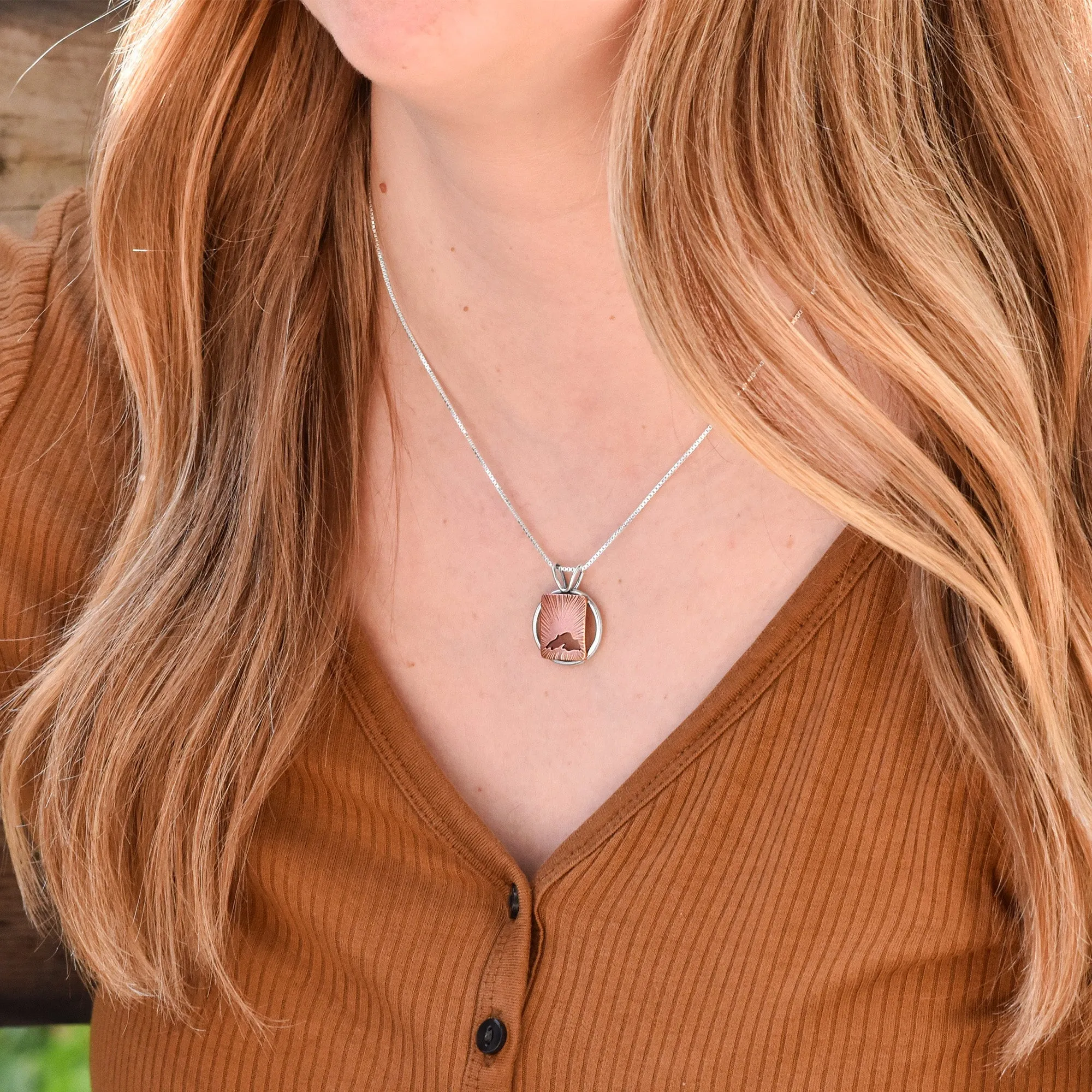 Radial Copper Lake Superior Pendant