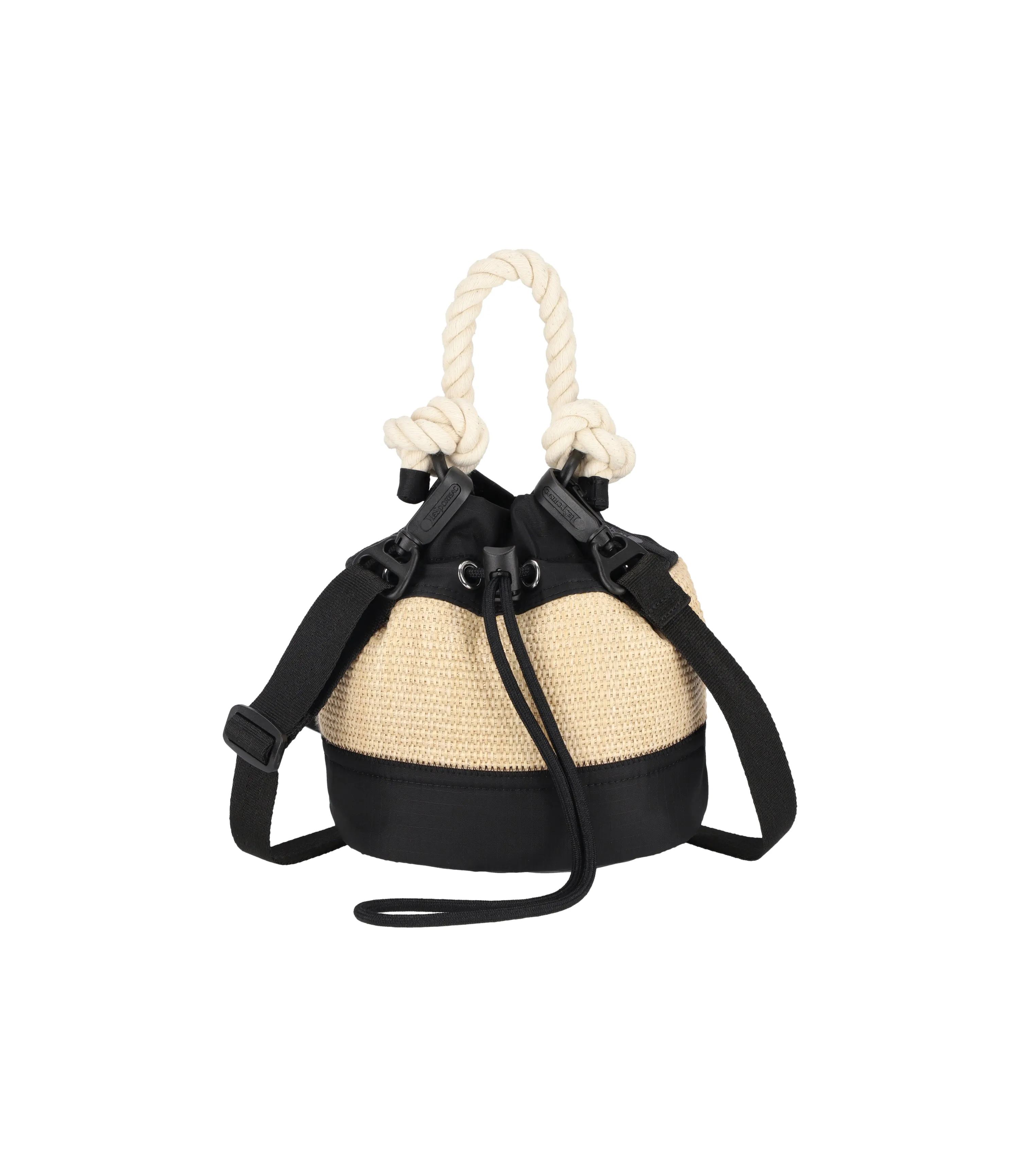 Raffia Mini Bucket<br>Black Raffia