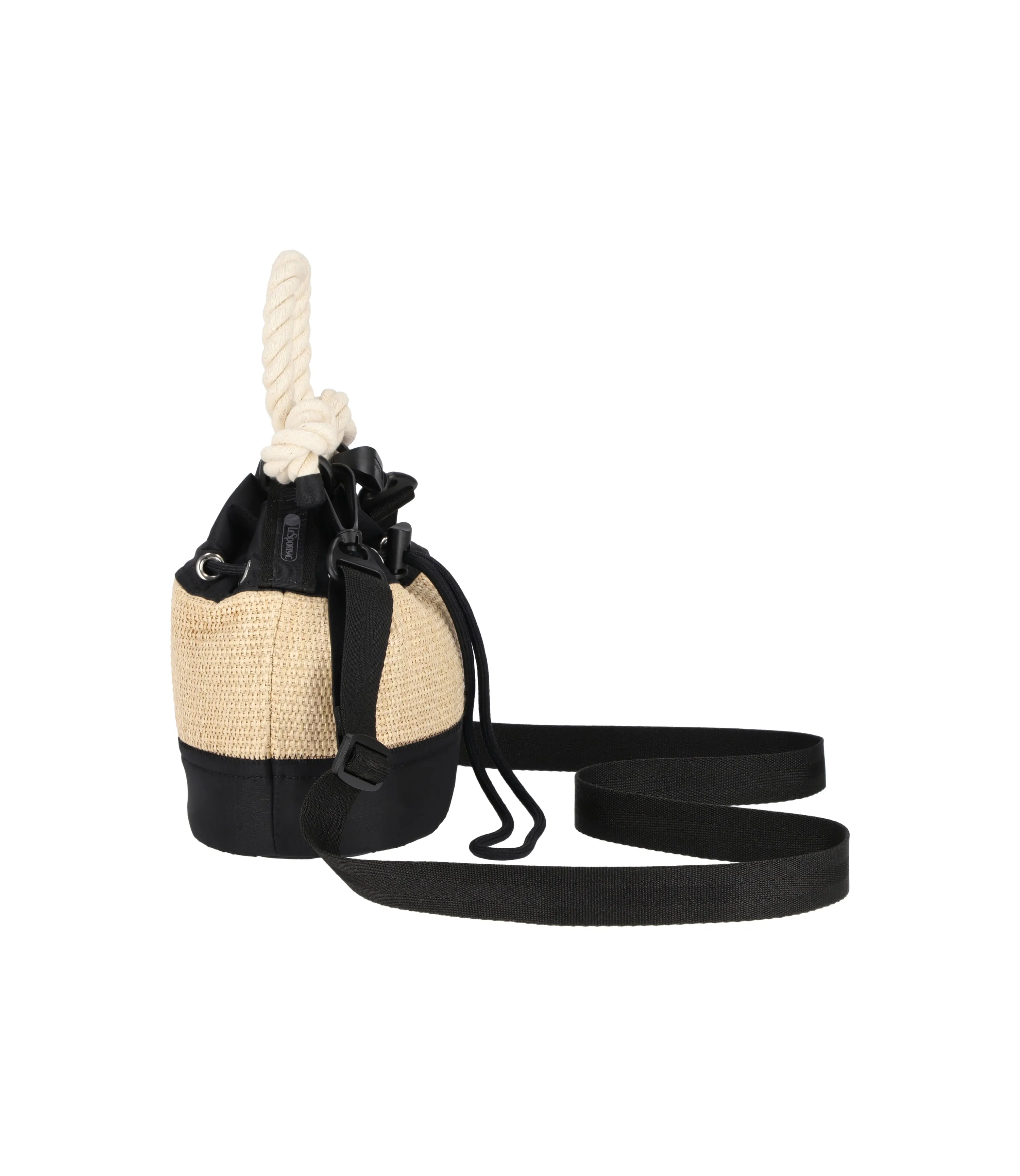 Raffia Mini Bucket<br>Black Raffia