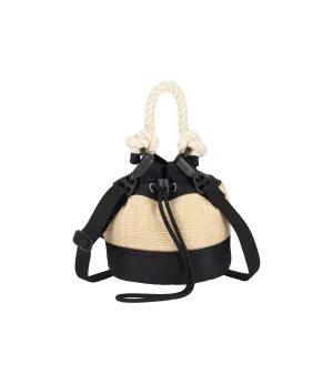 Raffia Mini Bucket<br>Black Raffia