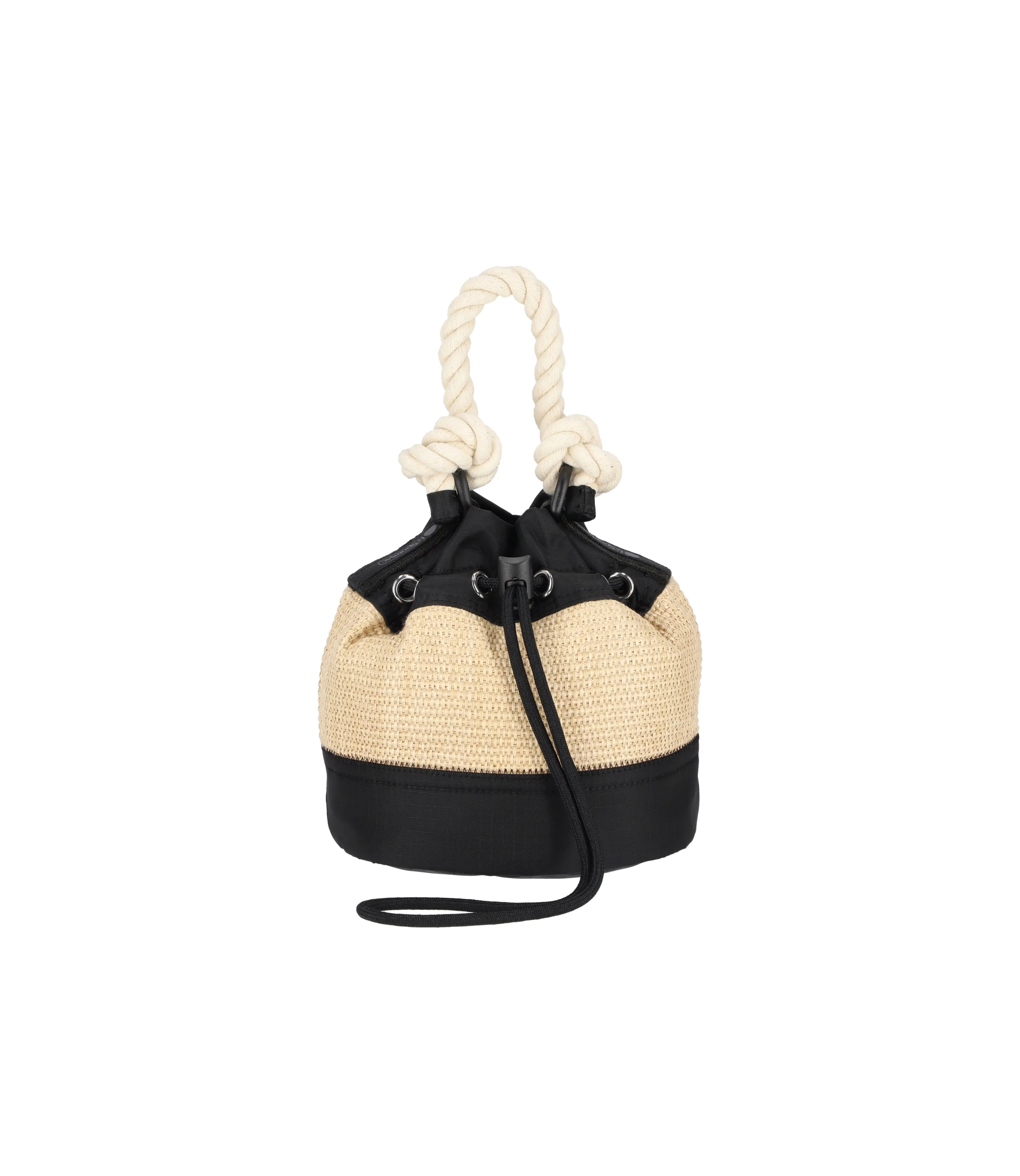 Raffia Mini Bucket<br>Black Raffia