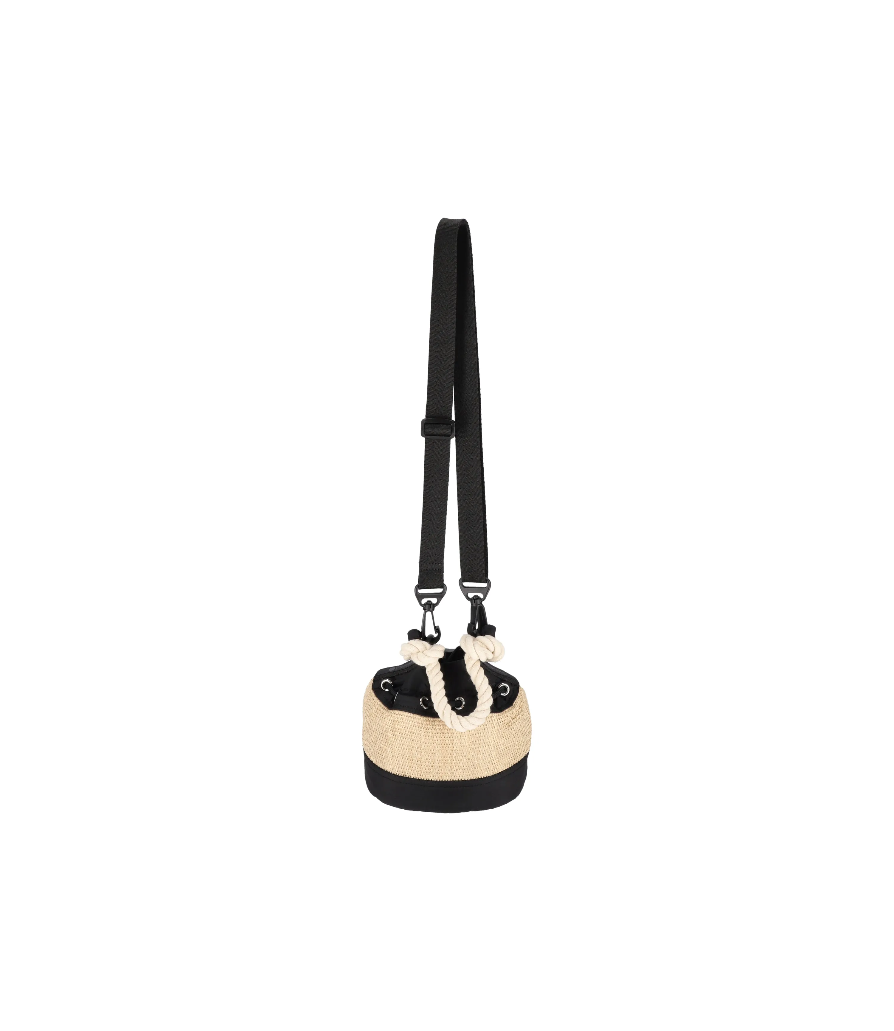 Raffia Mini Bucket<br>Black Raffia