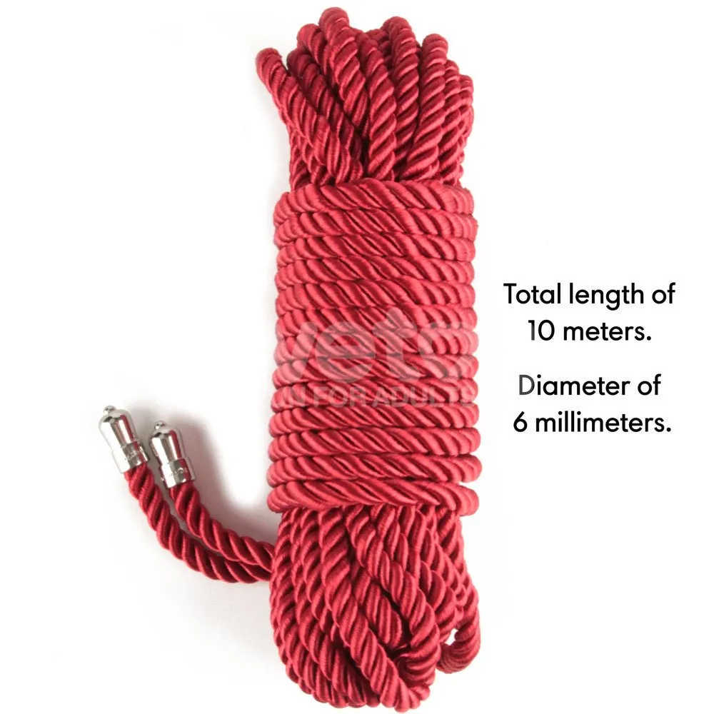 Rebellion Reign Silky Red Bondage Rope - 10 Mtrs
