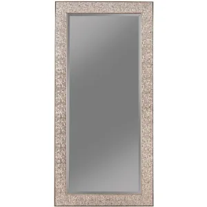 Rectangular Floor Mirror Silver Sparkle