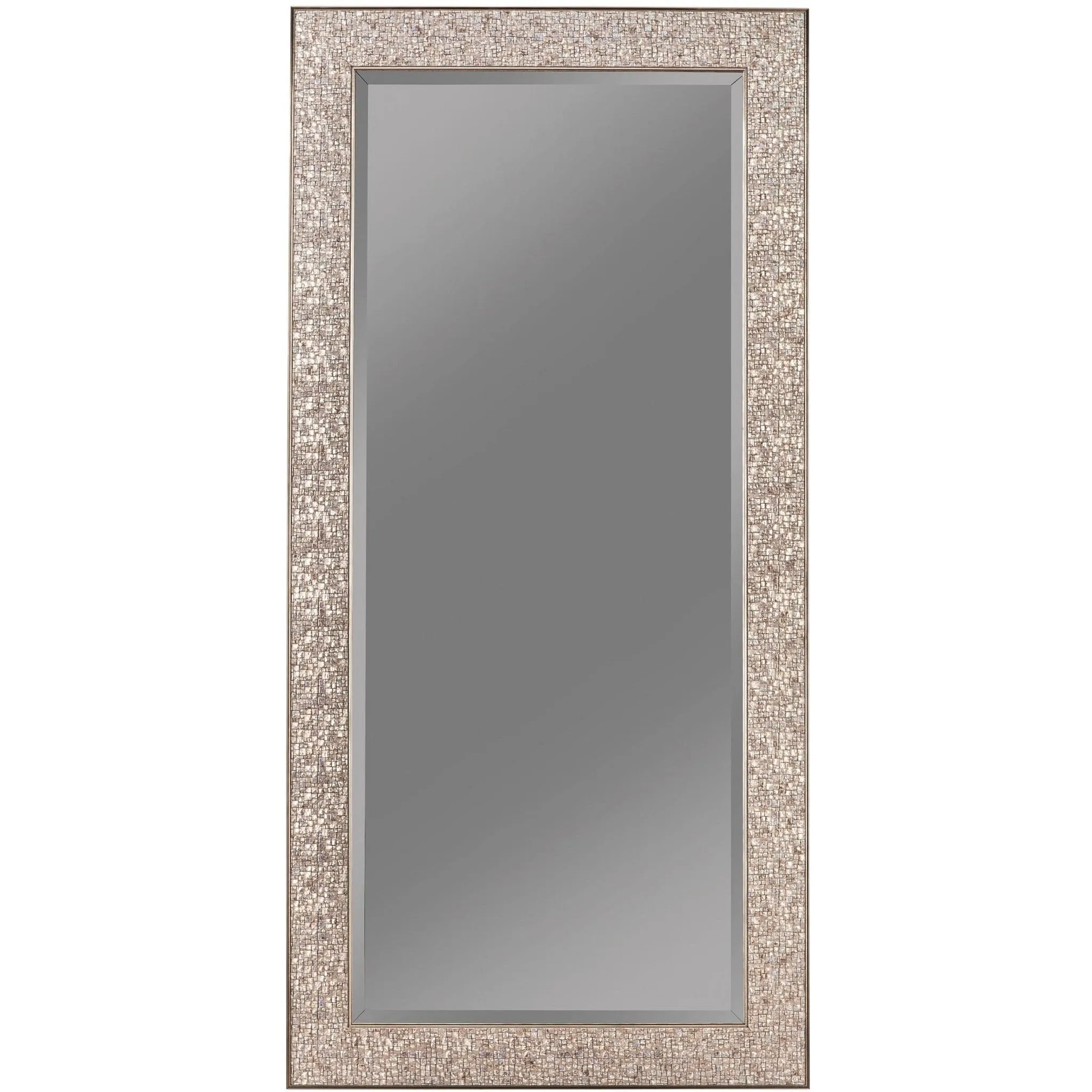 Rectangular Floor Mirror Silver Sparkle