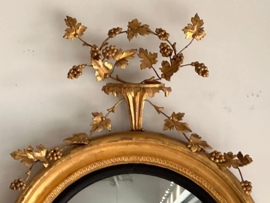 Regency Convex Girandole Mirror with Two Lights