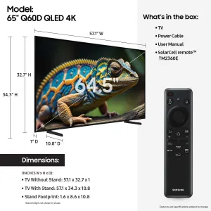 ***RESERVED*** 65" 4K Q60D QLED TV With IR Touchframe and Mini PC