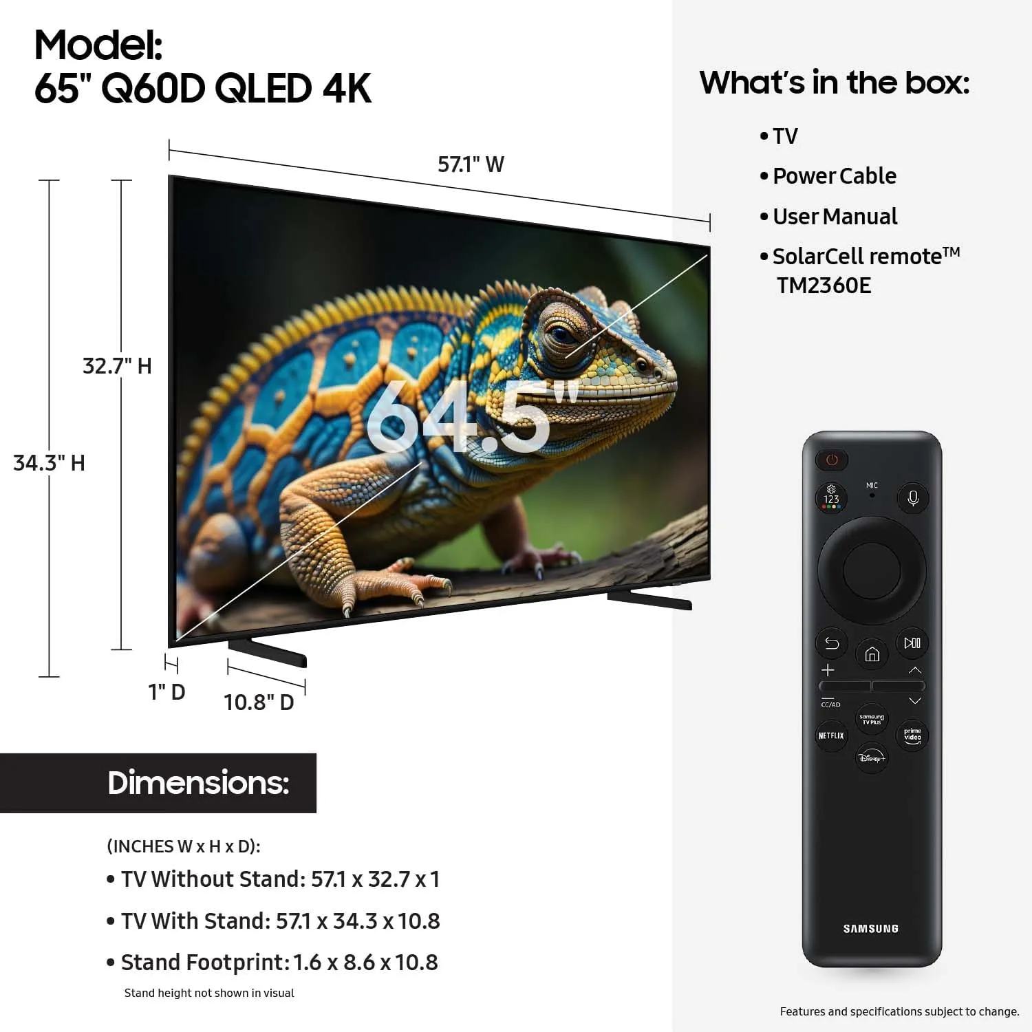 ***RESERVED*** 65" 4K Q60D QLED TV With IR Touchframe and Mini PC