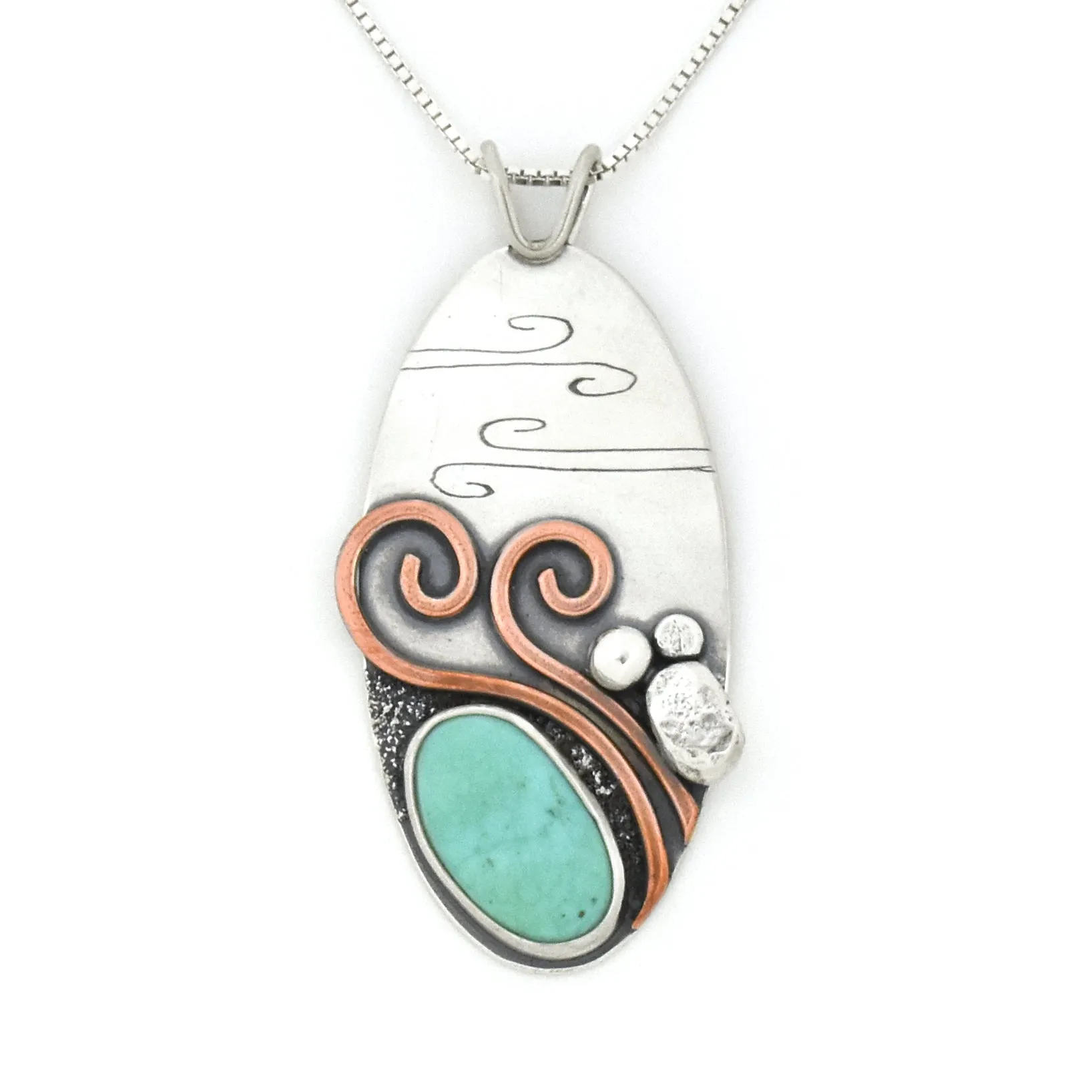 Reversible Windy Waters Turquoise Wonderland Pendant