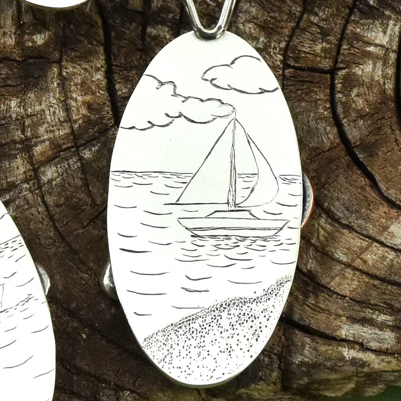 Reversible Windy Waters Turquoise Wonderland Pendant