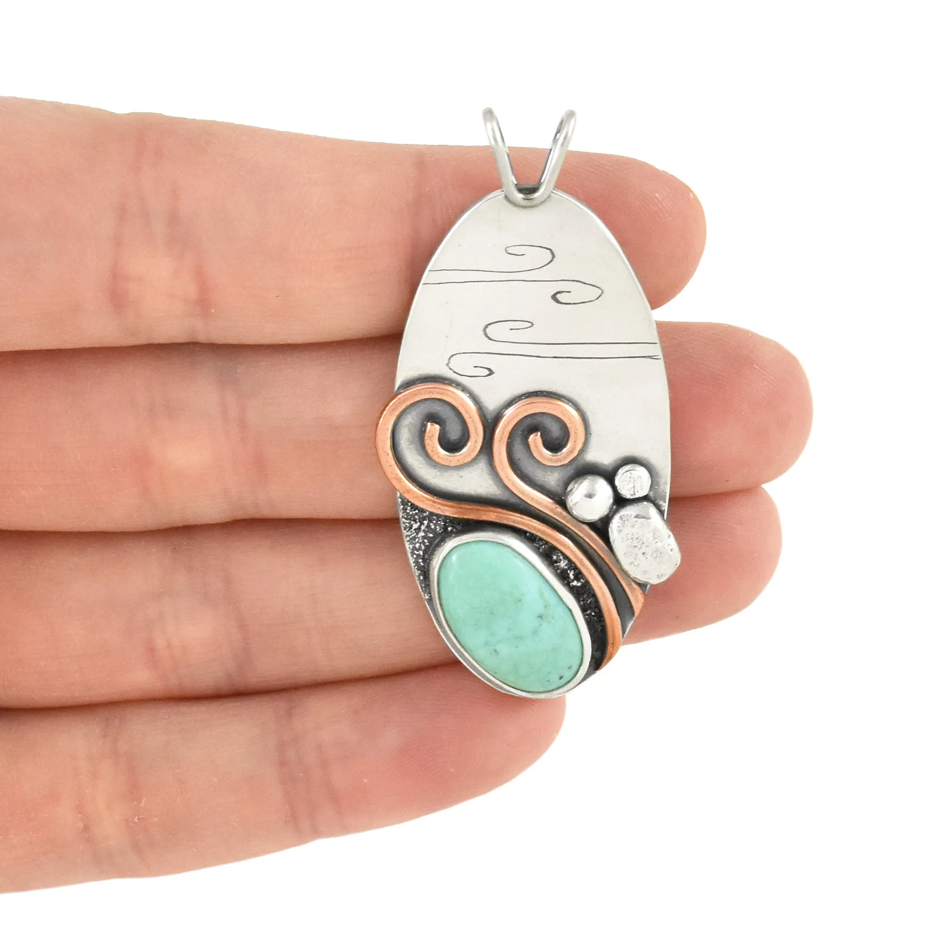 Reversible Windy Waters Turquoise Wonderland Pendant