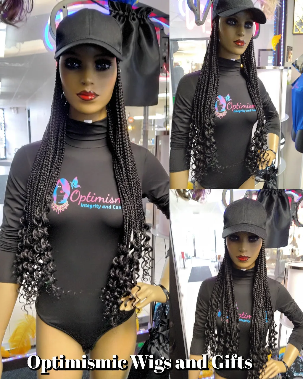 Rhythm Braided black 32 inch Synthetic Cap Wigs $59 Optimismic Wigs and Gifts