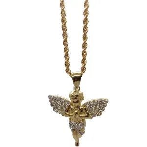 Rope Chain 10K With Pendentif Angel 10K