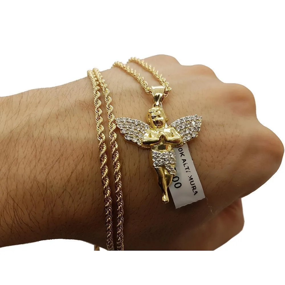 Rope Chain 10K With Pendentif Angel 10K