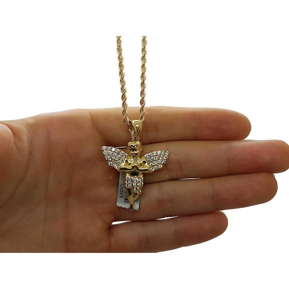Rope Chain 10K With Pendentif Angel 10K