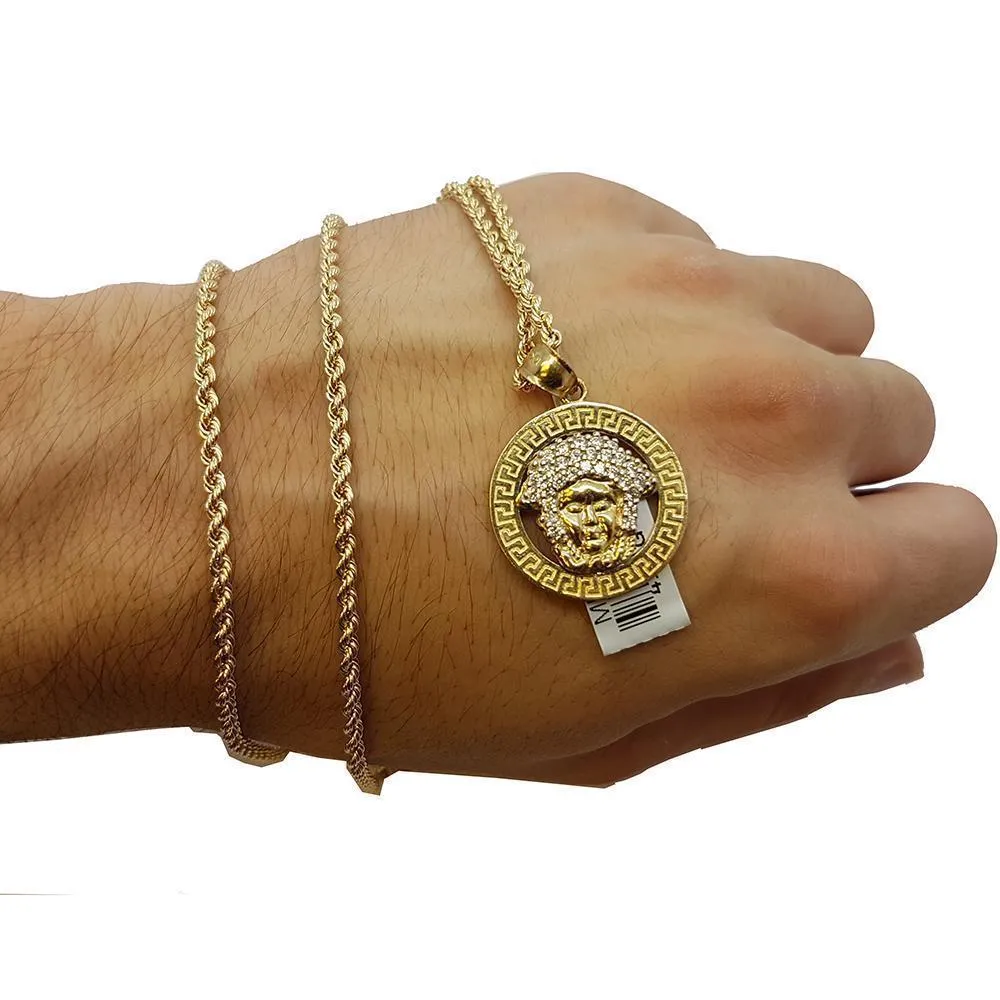 Rope Chain 2.5MM 10K With Ancona en OR 10K MNG-160
