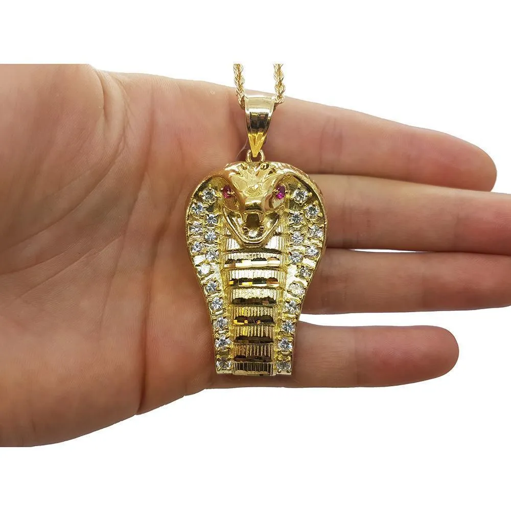Rope Chain 2.5MM 10K With Cobra en OR 10K MNG-114