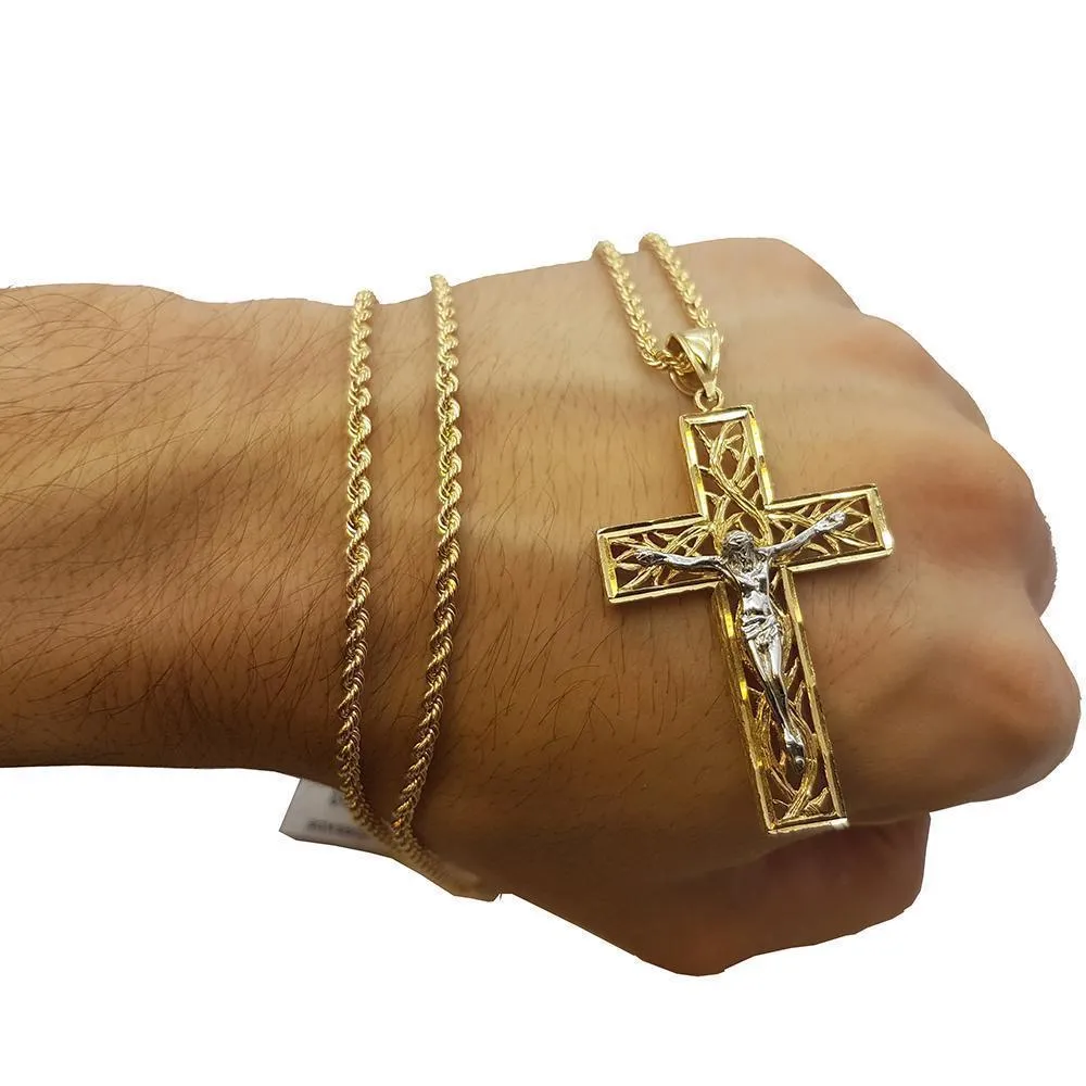 Rope Chain 2.5MM 10K With Cross OR 10K MNG-125