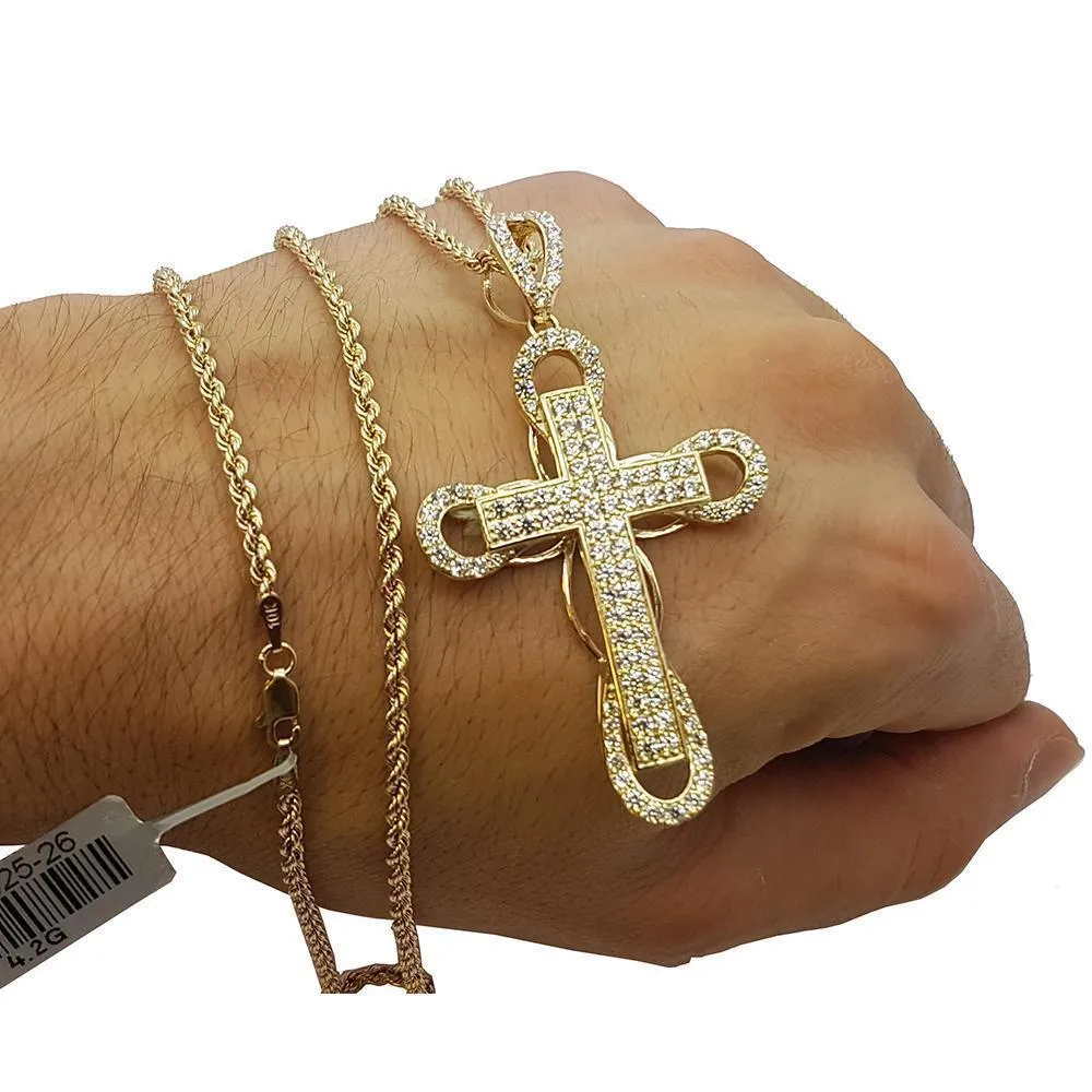 Rope Chain 2.5MM 10K With Cross OR 10K MNG-127