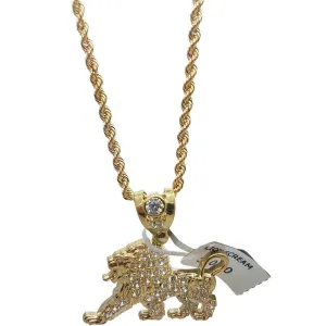 Rope Chain 2.5MM 10K With Lion Petit en OR 10K MNG-117