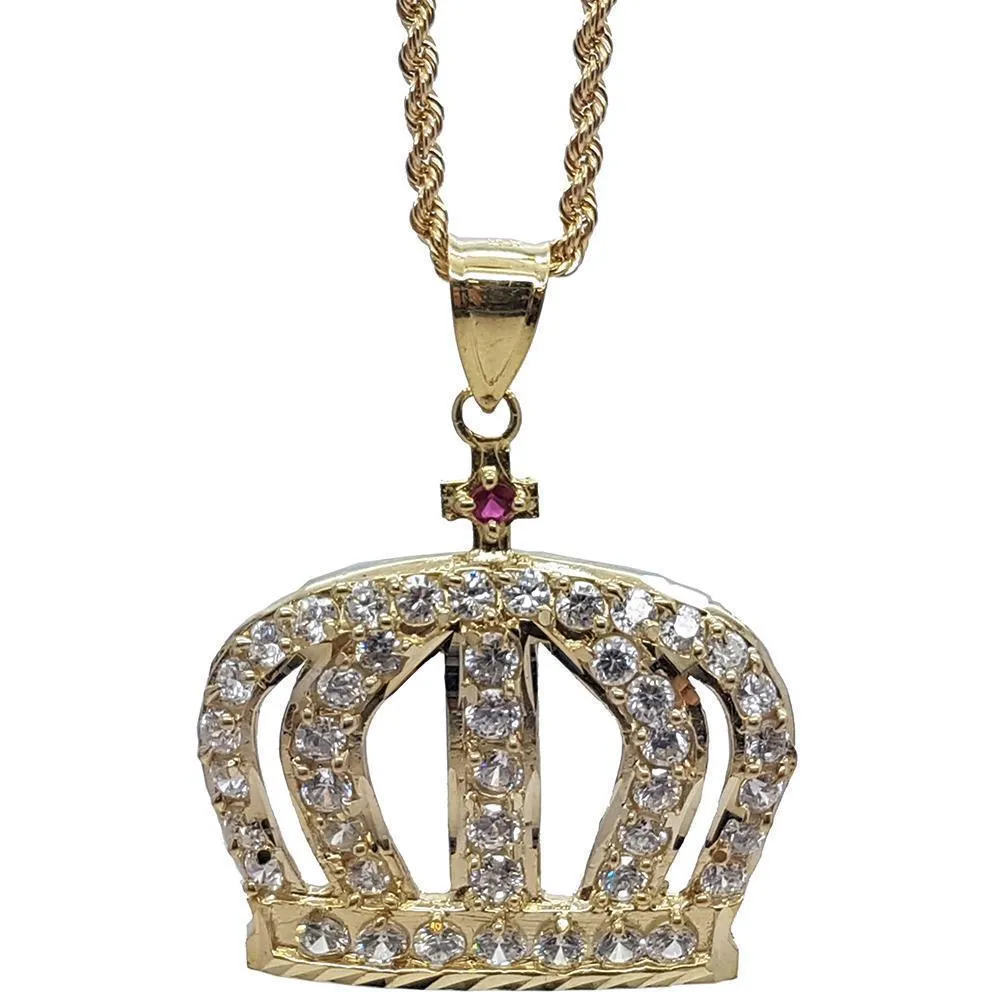 Rope Chain 2.5MM 10K With Queen Small en OR 10K MNG-134