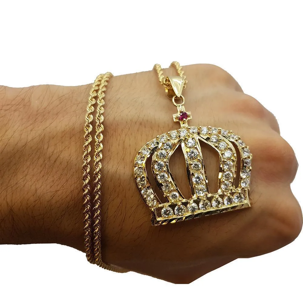 Rope Chain 2.5MM 10K With Queen Small en OR 10K MNG-134