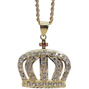 Rope Chain 2.5MM 10K With Queen Small en OR 10K MNG-134