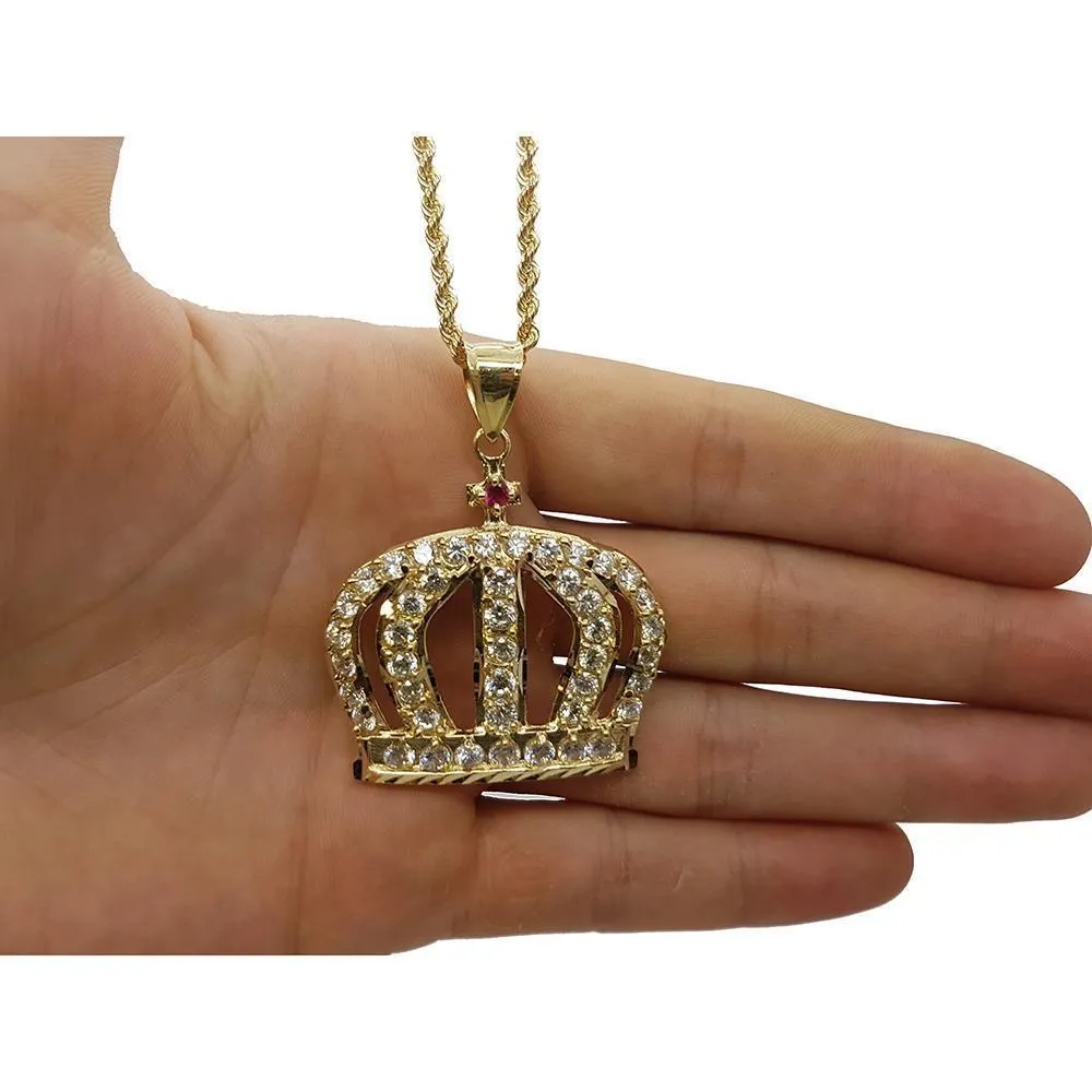 Rope Chain 2.5MM 10K With Queen Small en OR 10K MNG-134