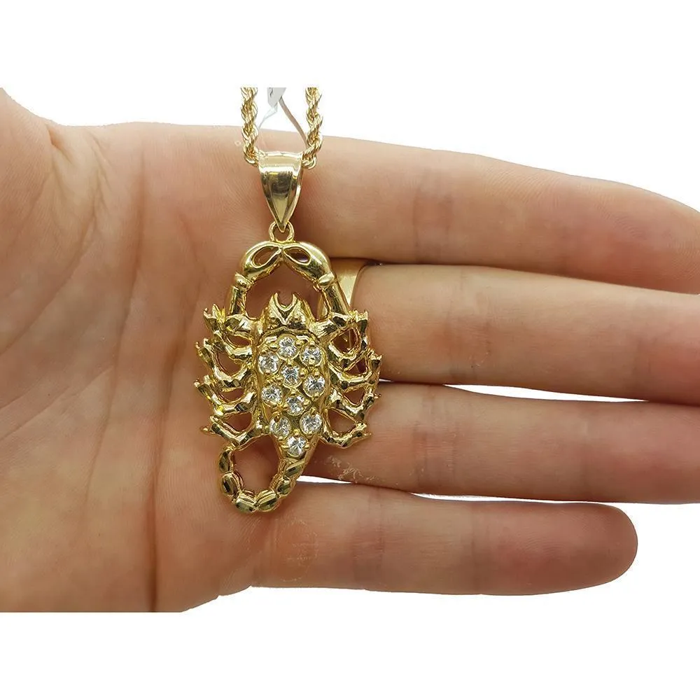Rope Chain 2.5MM 10K With Scorpion en OR 10K MNG-120