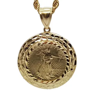 Rope Chain 3.0MM 10K With Liberty en OR 10K MNG-174