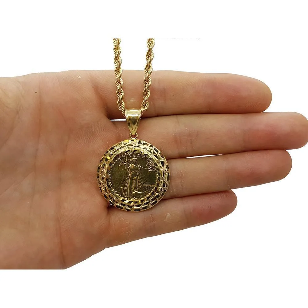 Rope Chain 3.0MM 10K With Liberty en OR 10K MNG-174